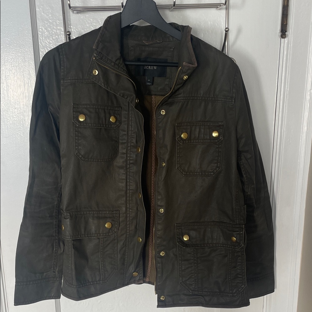 J. Crew Dark Green Wax Jacket